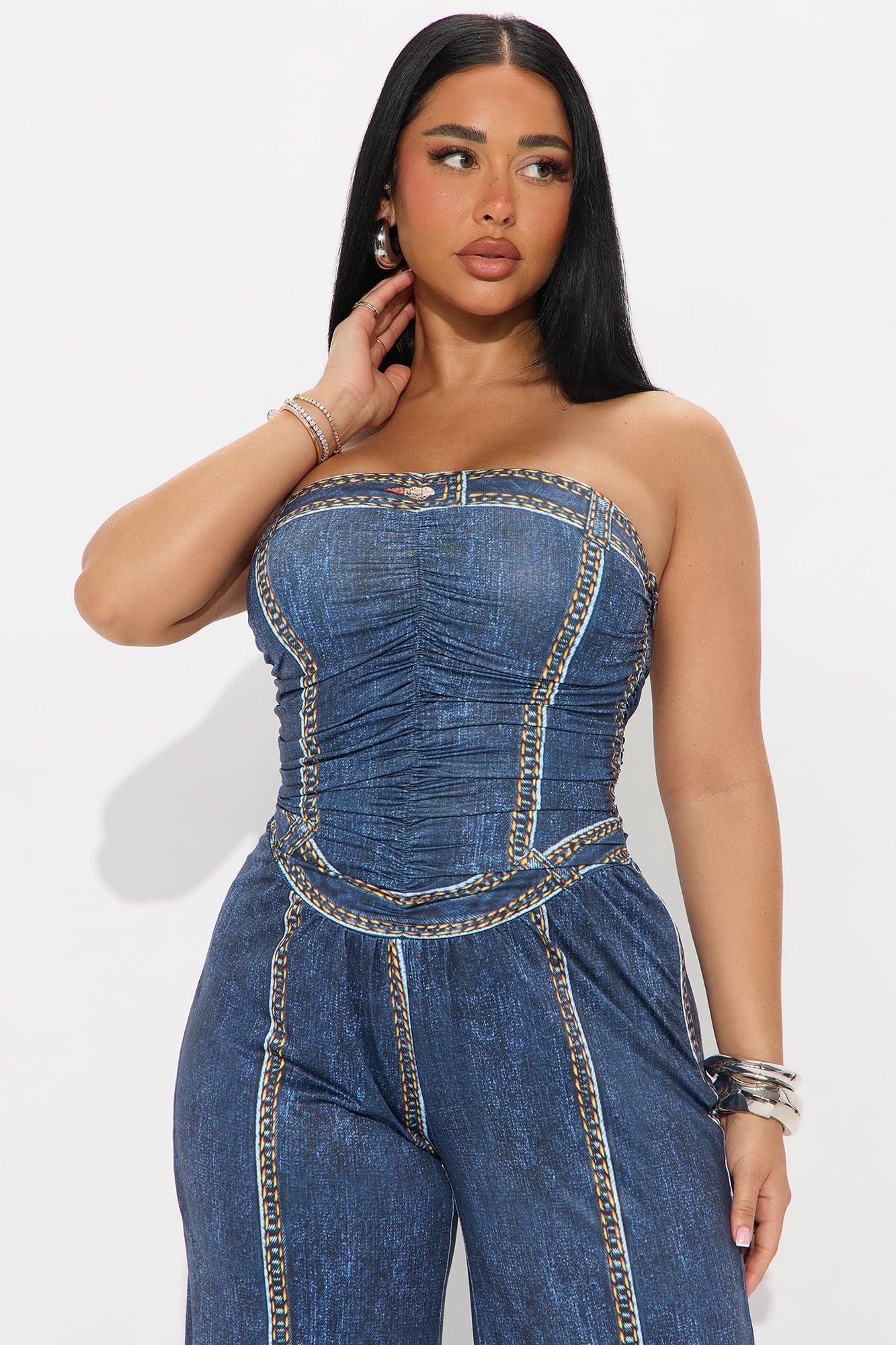 Carmela Strapless Jumpsuit - Navy Product Image