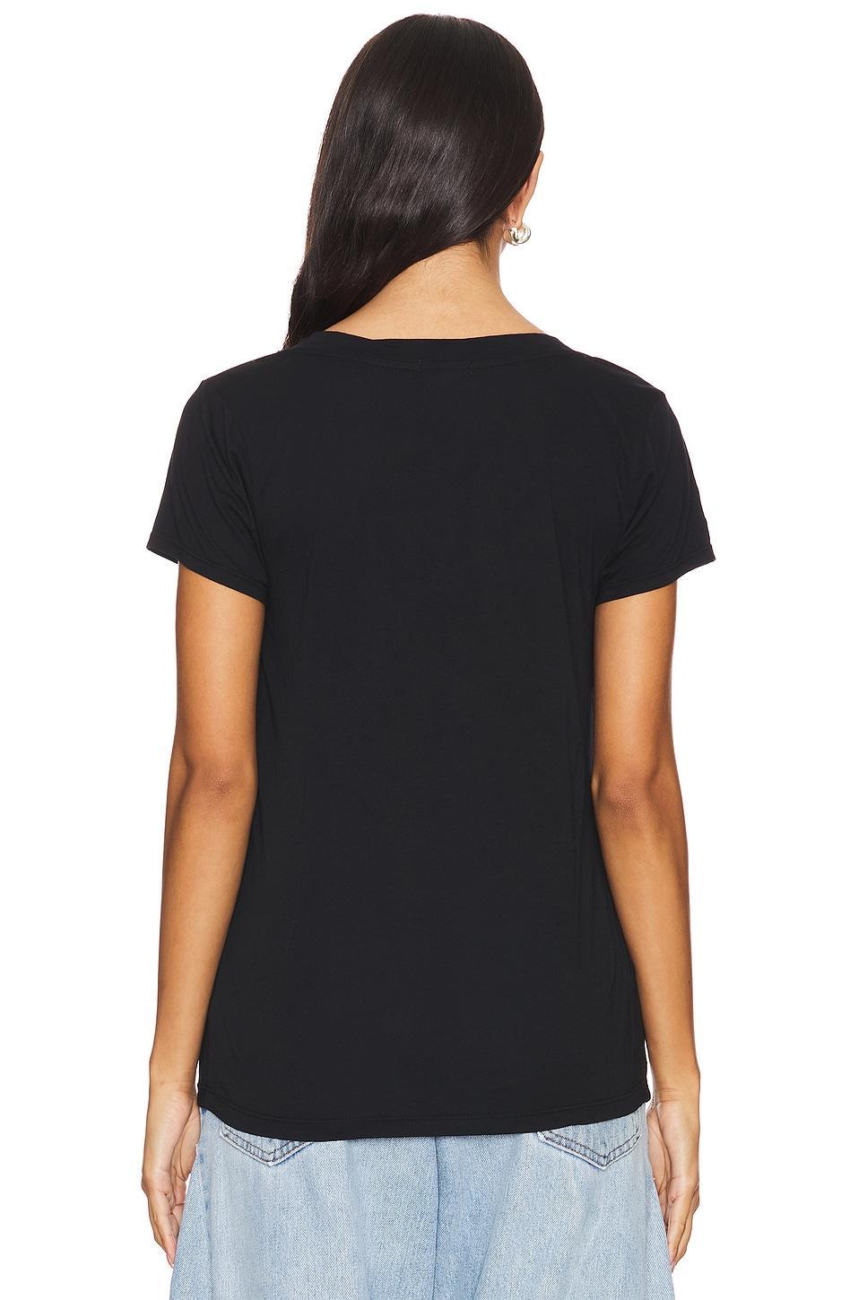 Short Sleeve Low V Neck Bf Tee LA Made Product Image