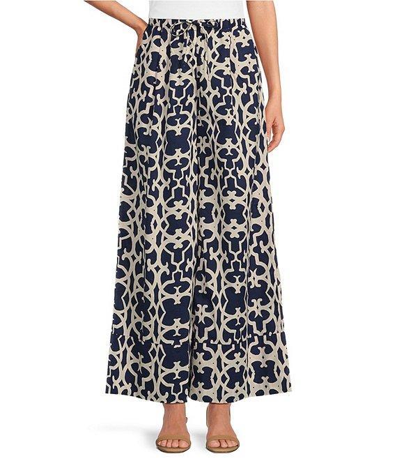 Ro's Garden Toyko Printed Woven Split V-Neck 3/4 Sleeve Tunic Top Product Image