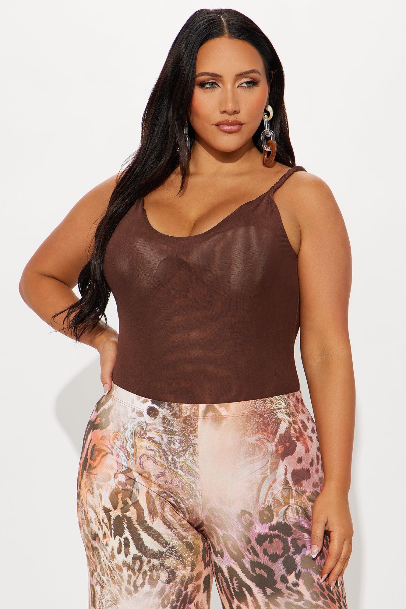 Twila Mesh Bodysuit - Brown Product Image