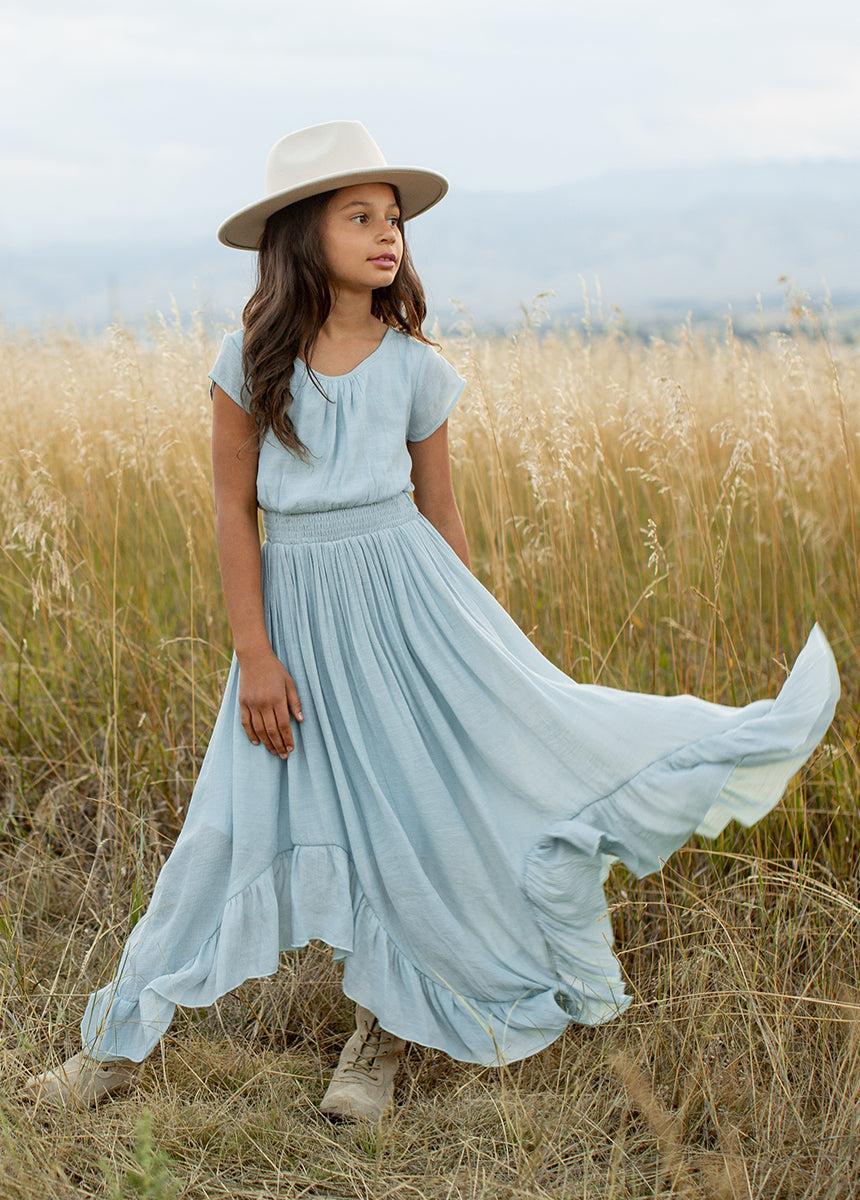 Briley Dress in Sky Blue Girls Product Image
