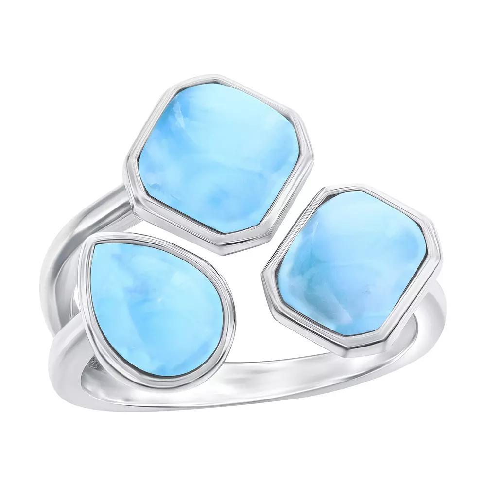 Nautica Rocks Sterling Silver Multi-Shaped Larimar Ring, Women's, Size: 7 Product Image