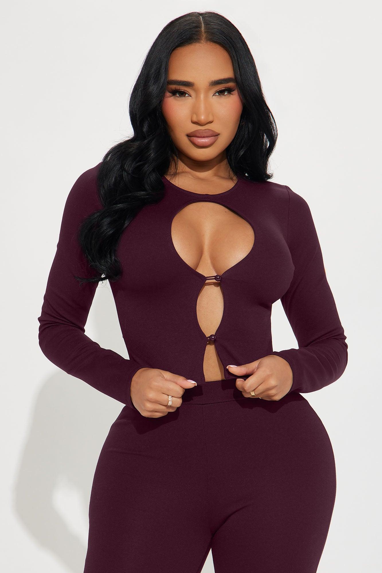 Mia Date Night Capri Pant Set - Burgundy Product Image