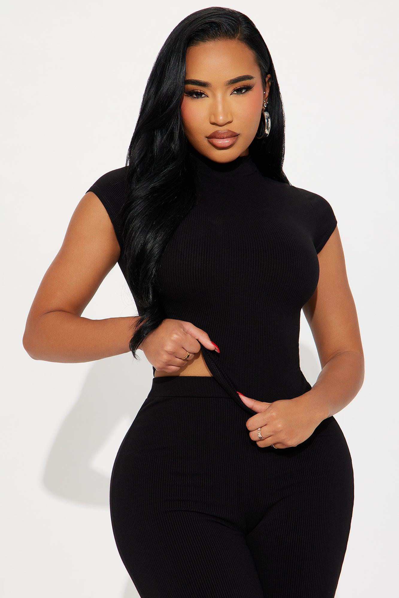 Valentina Snatched Straight Leg Pant Set - Black Product Image