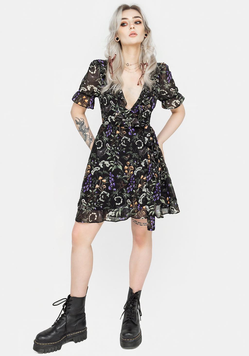 Vesna Chiffon Mini Wrap Dress Product Image