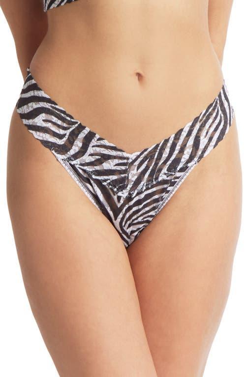 Printed Original-Rise Signature Lace Thong Product Image