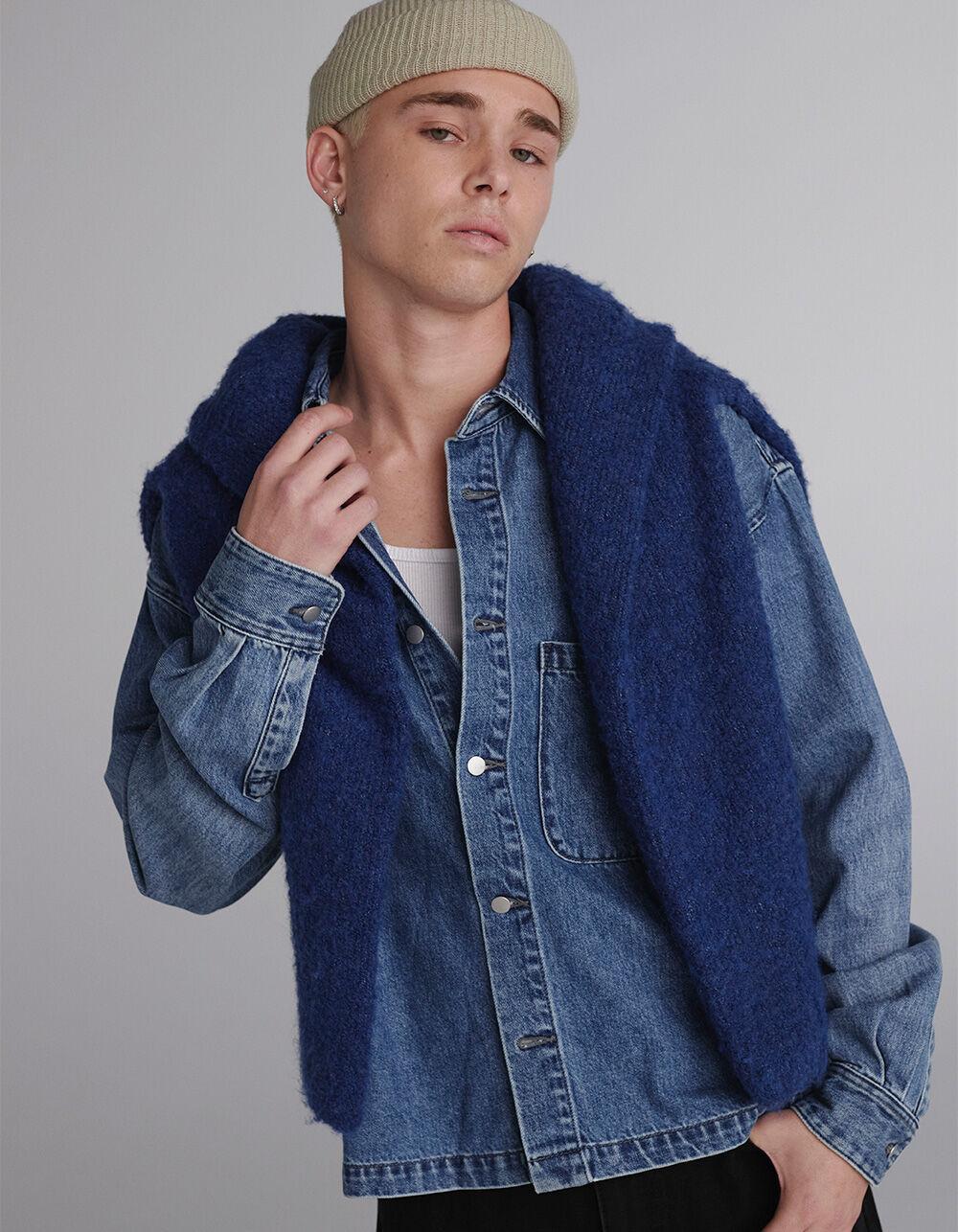 RSQ Mens Boxy Denim Shirt - MEDIUM INDIGO Product Image