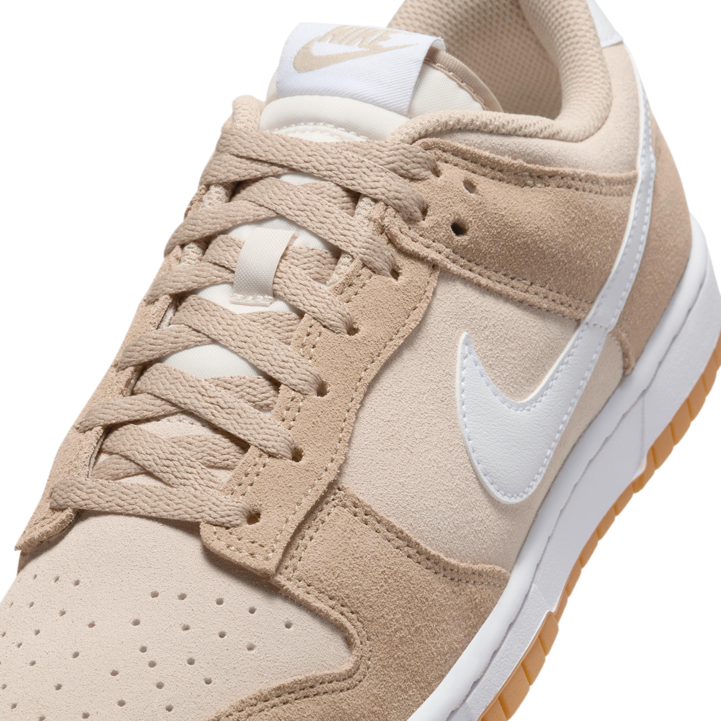 Nike Mens Dunk Low Retro SE Casual Shoes in Pale Ivory/White/Light Orewood Brown Product Image