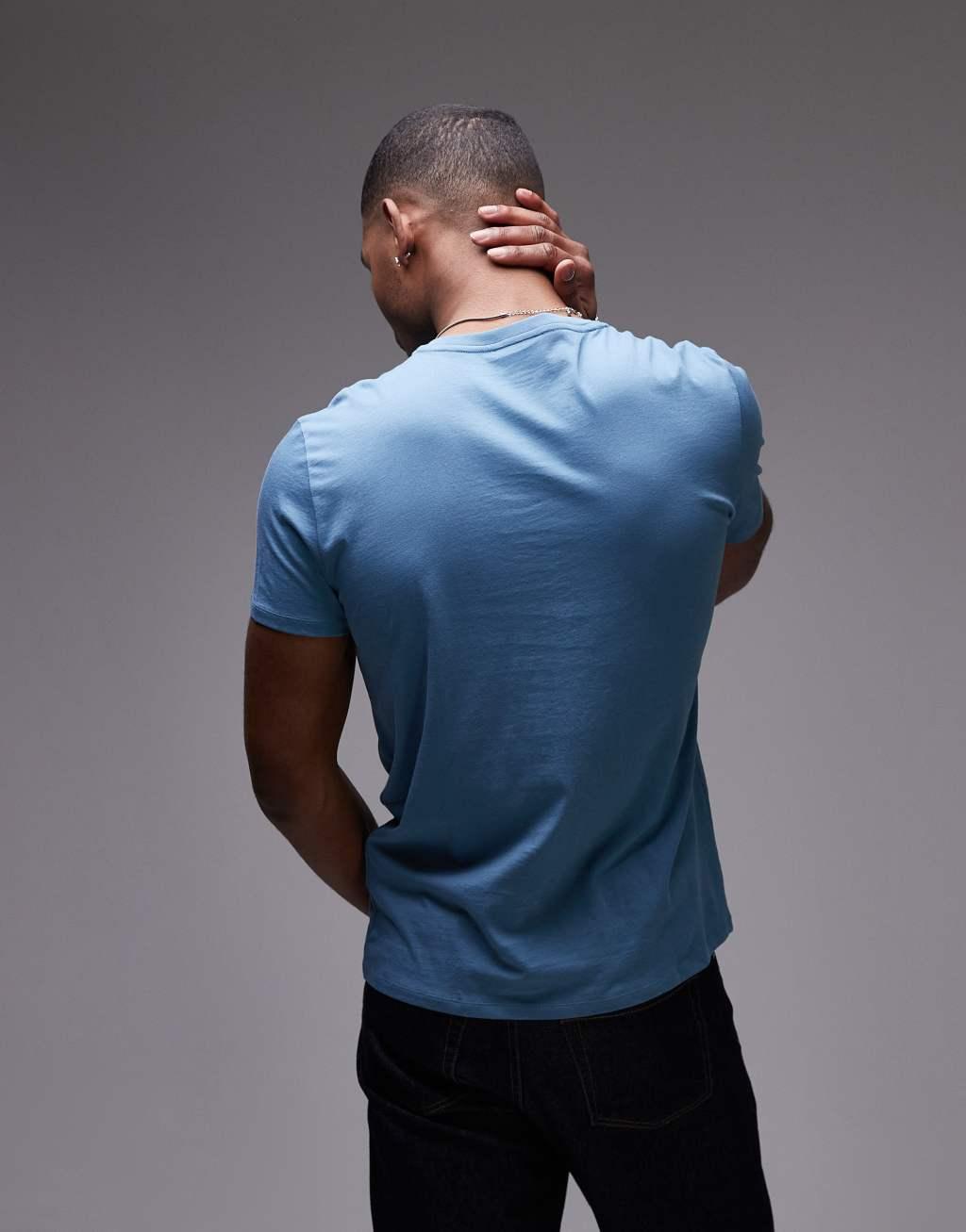 Lacoste pima cotton t-shirt in slate blue Product Image