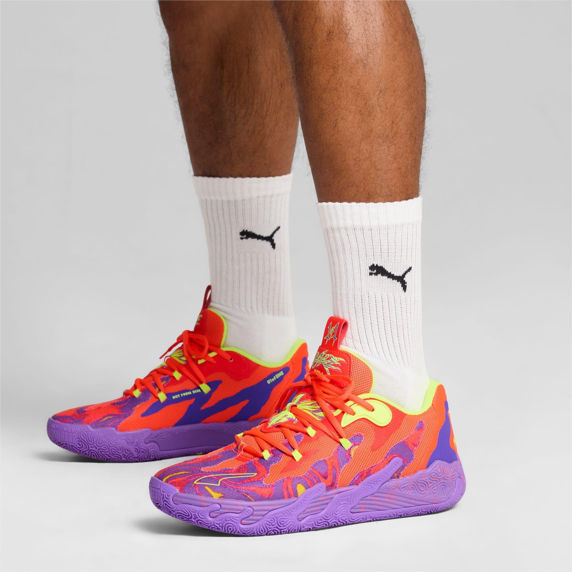 PUMA x LAMELO BALL MB.03 Lo Lava Big Kids' Basketball Shoes in Purple Glimmer/Red Blast Product Image
