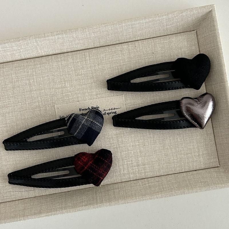 Heart Faux Leather Snap Clip Product Image