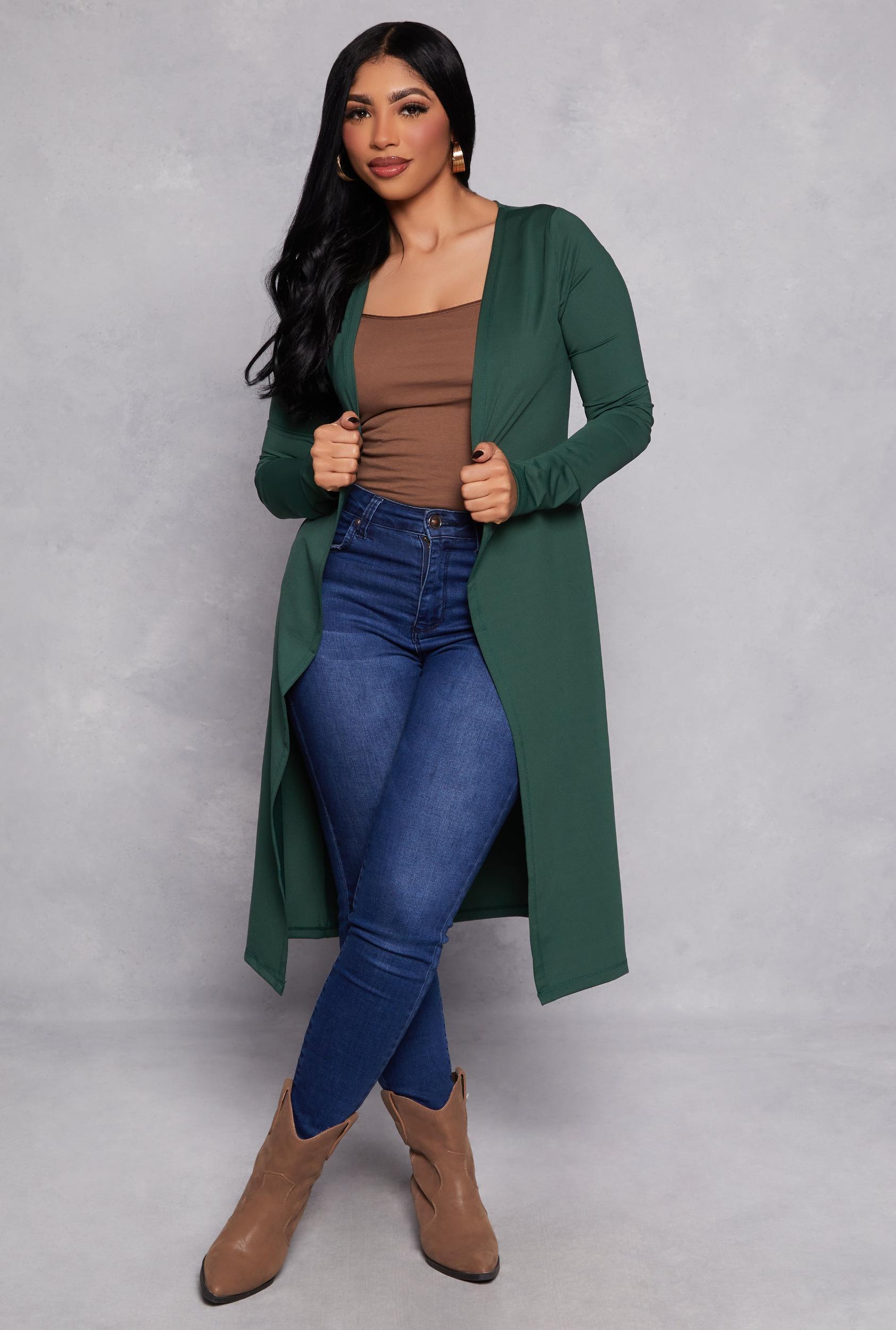 Womens Long Sleeve Open Front Duster Product Image
