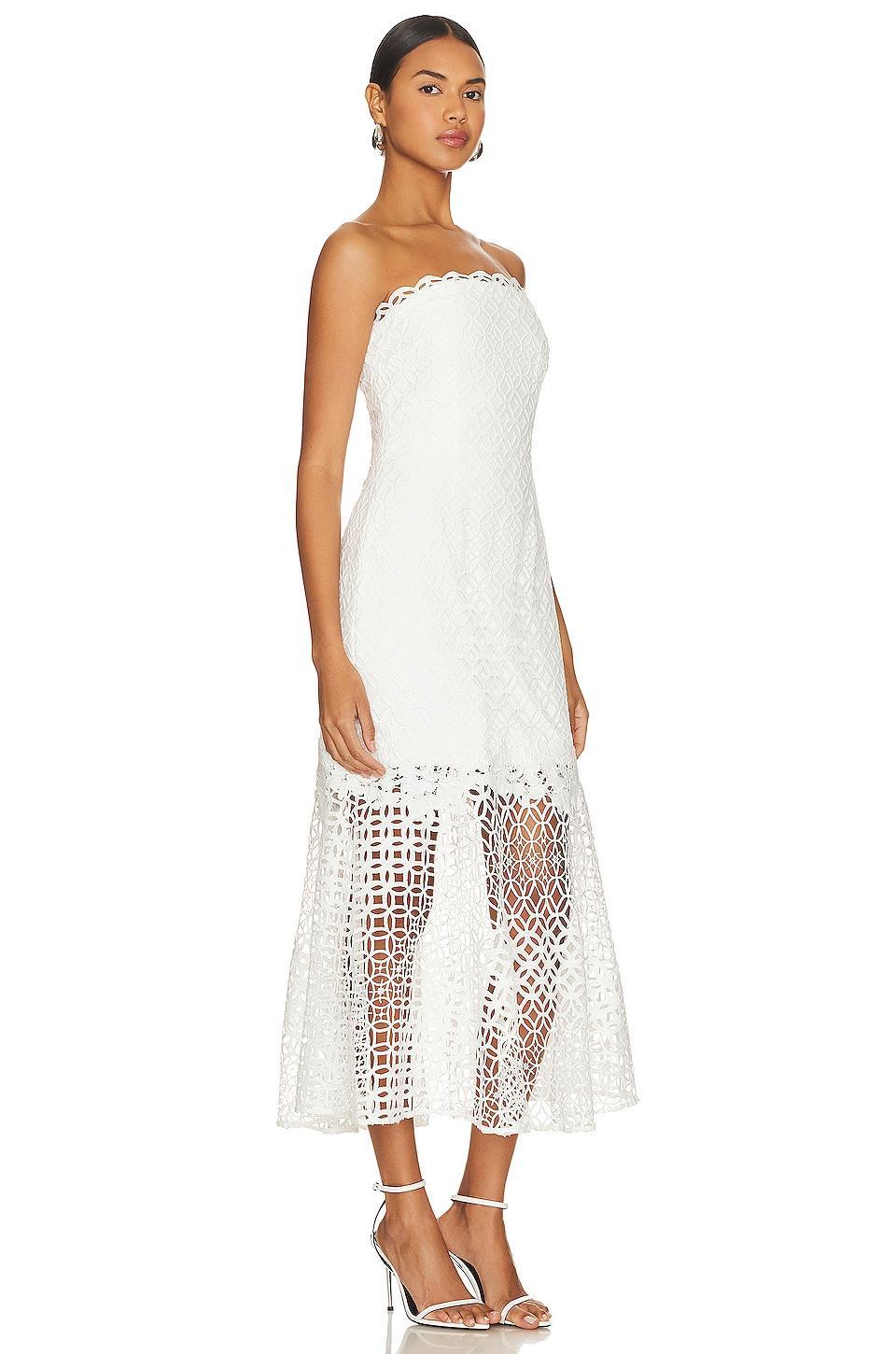 Nuriel Interlocking Geo Lace Midi Dress MILLY Product Image