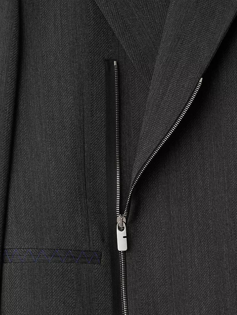 Wool Zip-Front Blazer Product Image