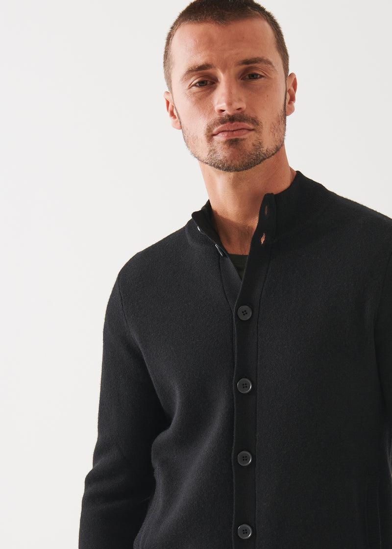 Patrick Assaraf Button Front Black Cardigan Male Product Image