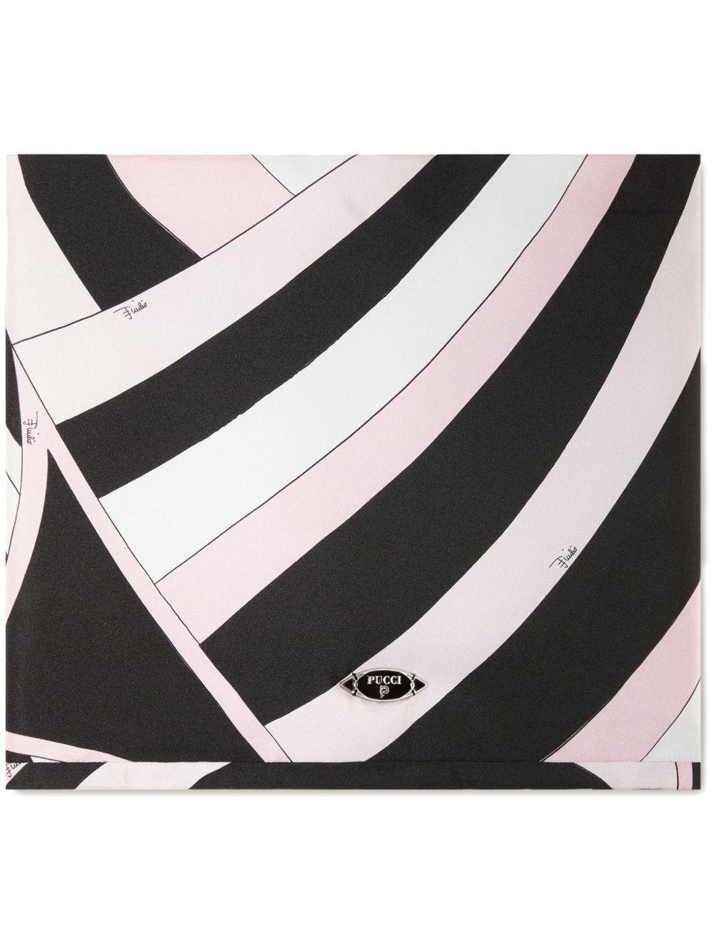 Iride-print silk scarf Product Image