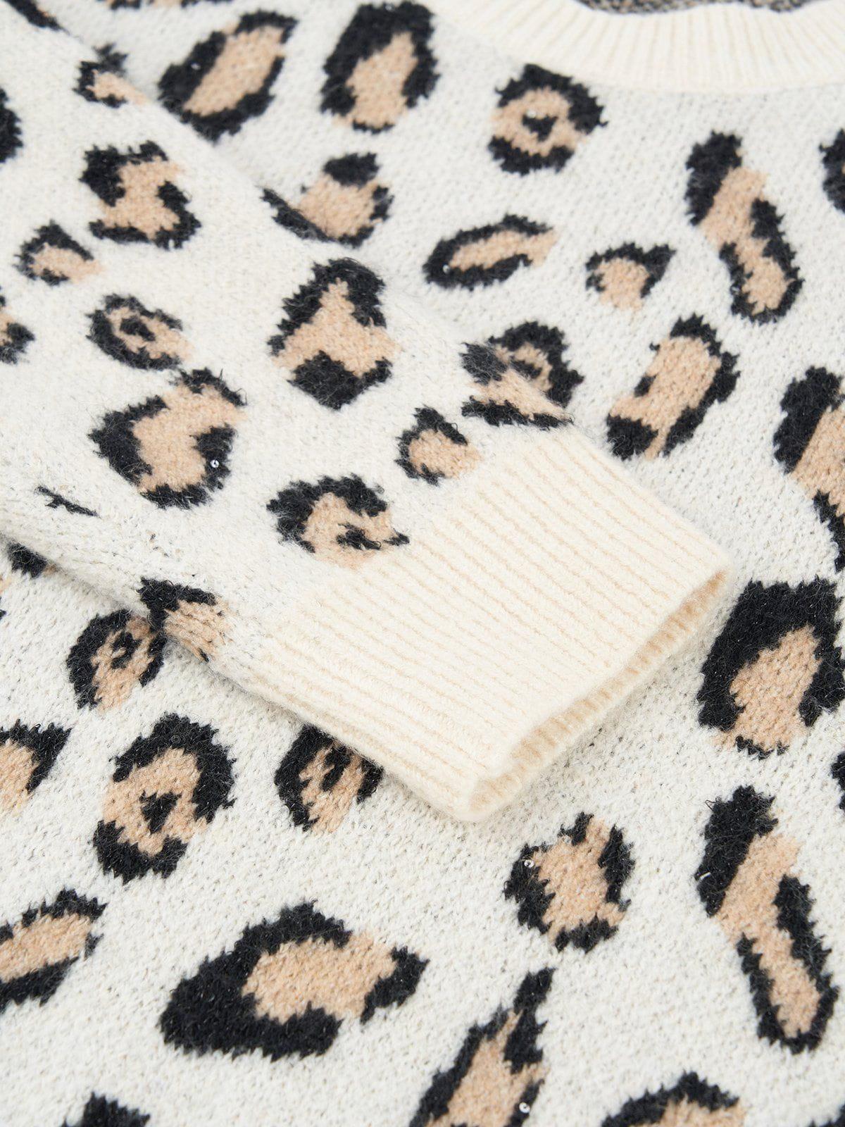 Aelfric Eden Apricot Leopard Print Sweater Product Image