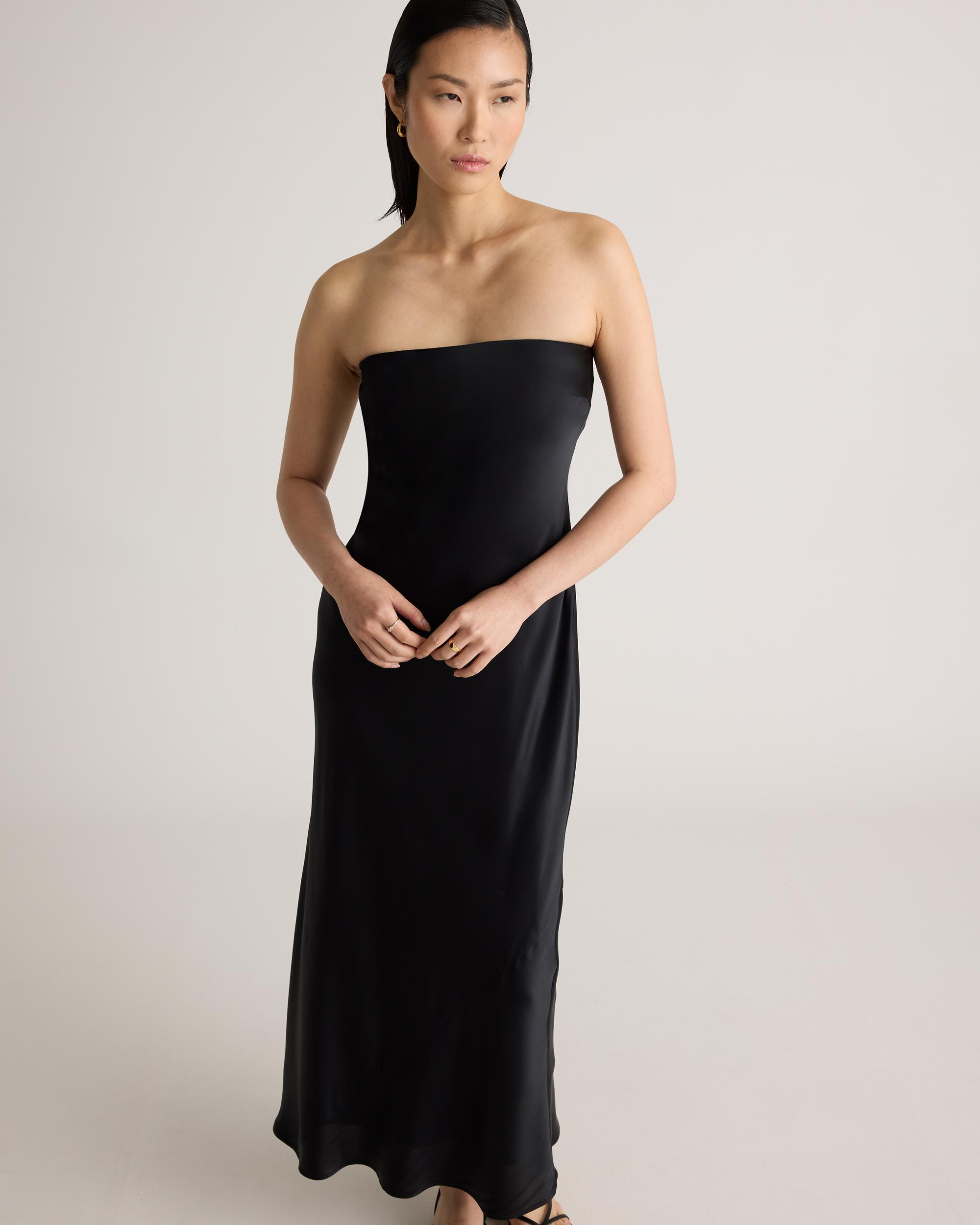 Quince | Women's Strapless Midi Dress Size XS, Mulberry Silk Product Image