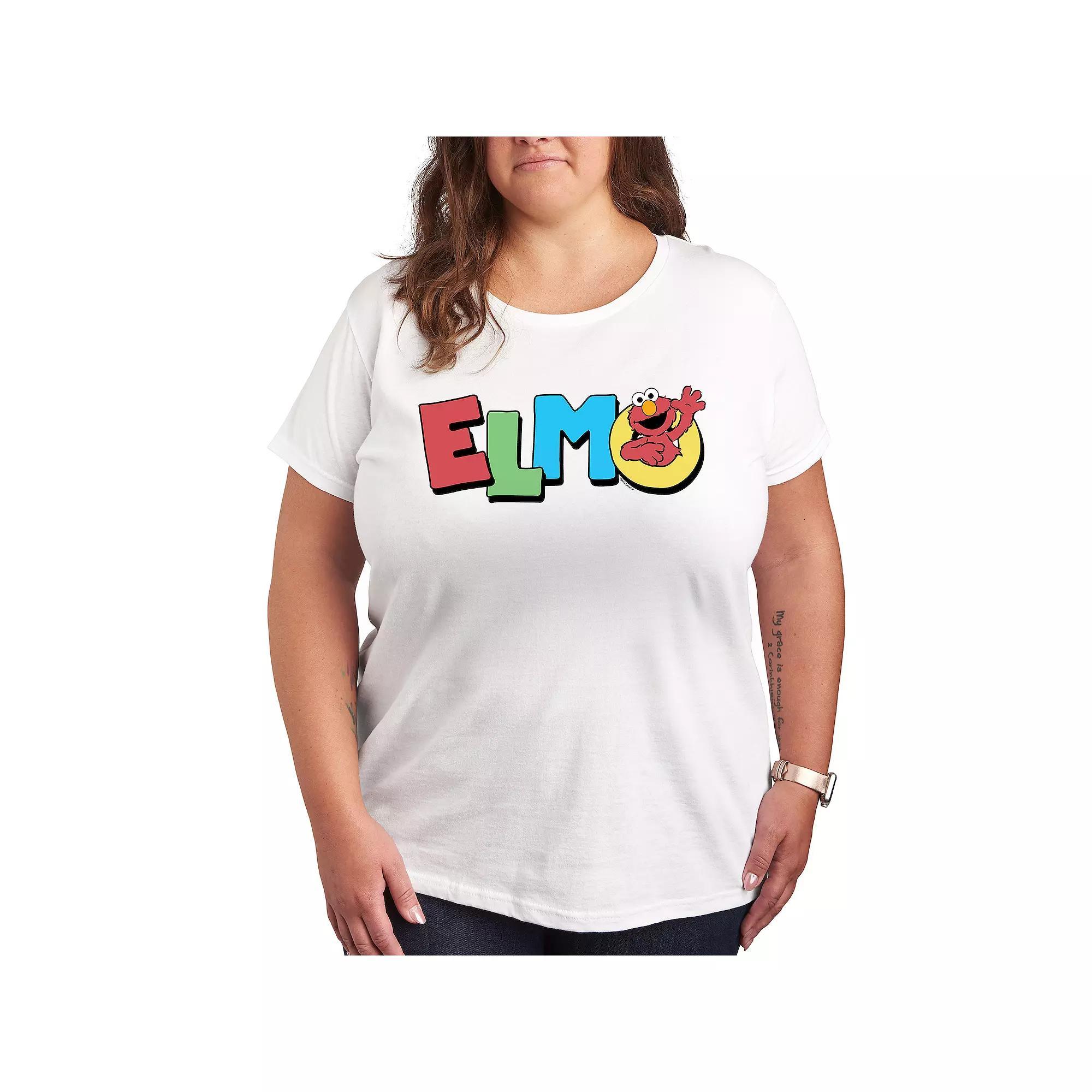 Plus Sesame Street Elmo Graphic Tee, Womens Grey Gray Product Image