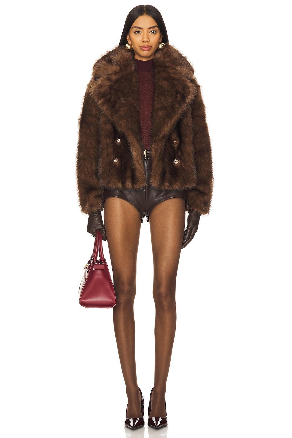 The Cornelia Faux Fur Peacoat Adrienne Landau Product Image