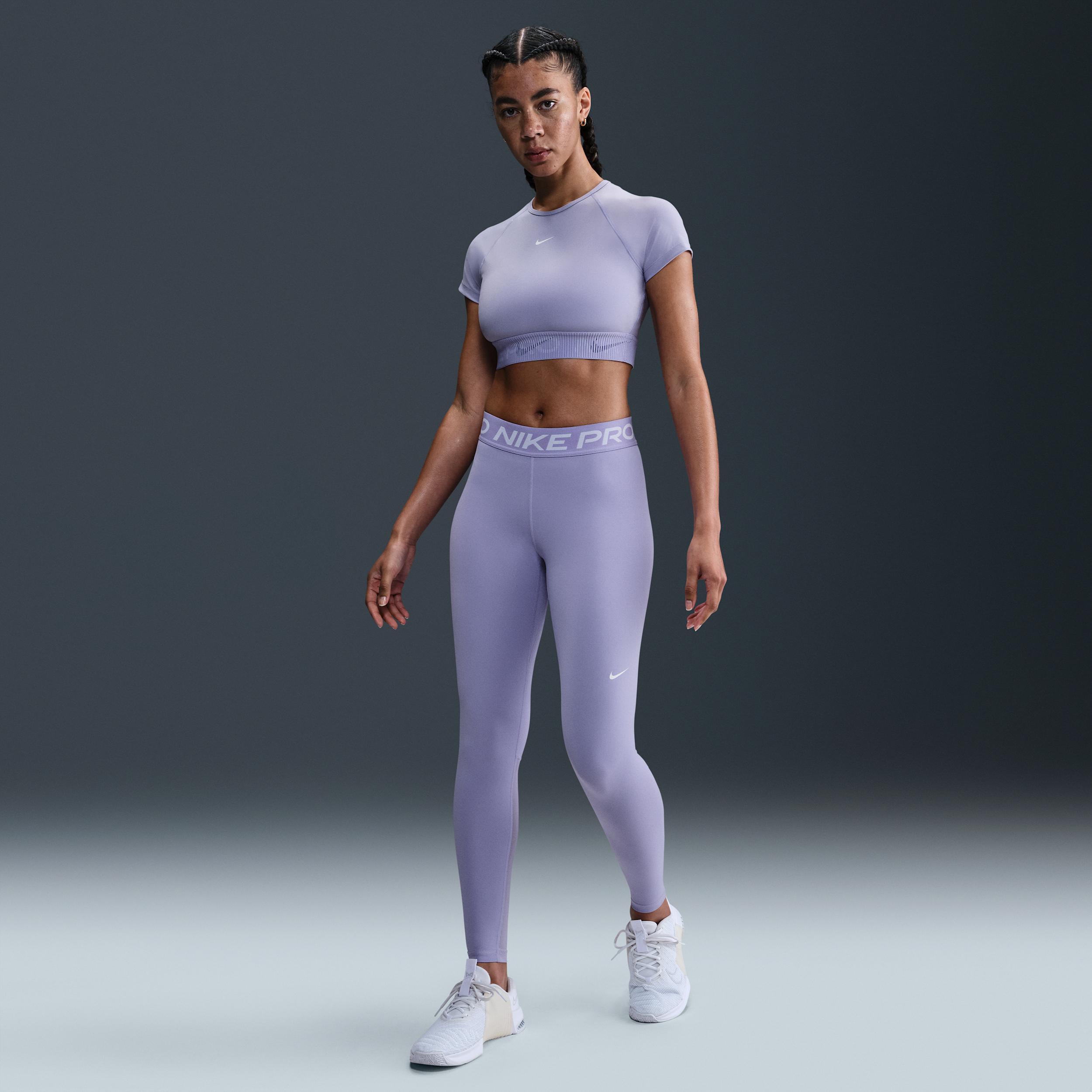 Women's Nike Pro Mid-Rise Mesh-Paneled Leggings Product Image