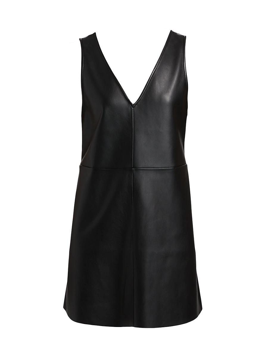 Womens Malia Vegan Leather Shift Minidress Product Image