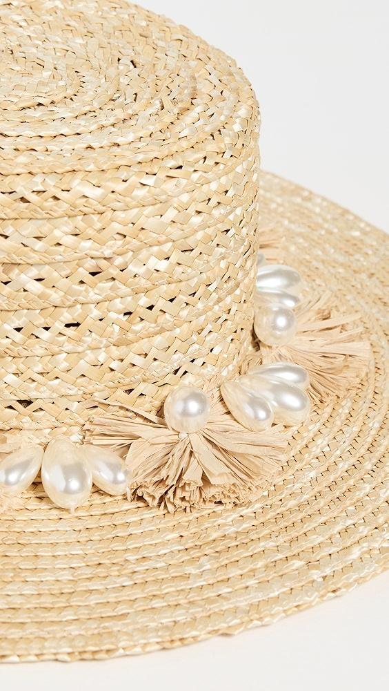 Lele Sadoughi Pearl Poms Straw Hat | Shopbop Product Image