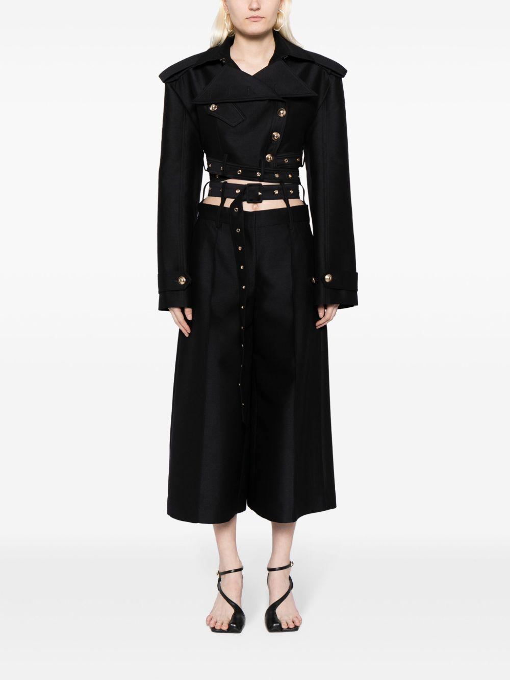 belted cropped jacket Product Image