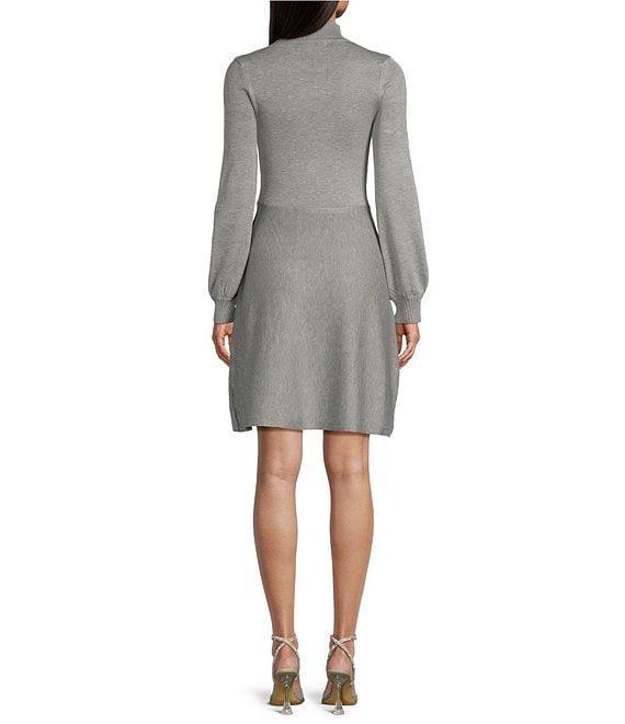 Midnight Doll Long Sleeve Stone Detail Sweater Dress Product Image