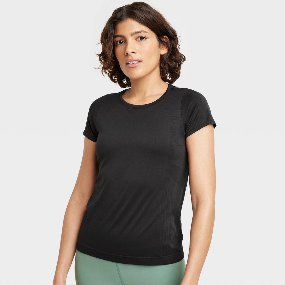 Womens Seamless Short Sleeve Shirt - All In Motion Black 4X Product Image