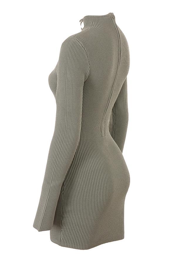 Jada  artichoke knit lace up dress Product Image