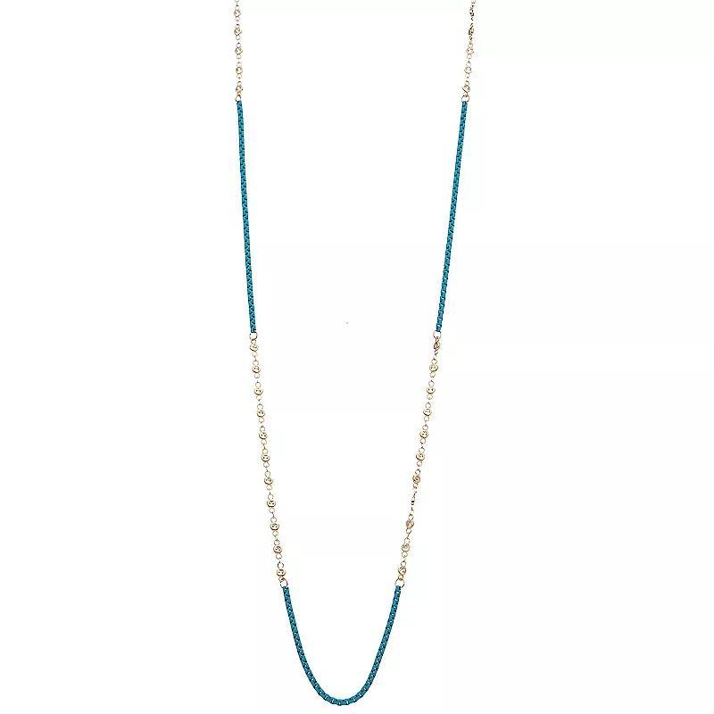 Juvell 18k Gold Plated Two Tone Cubic Zirconia Necklace, Women's, Size: 36", Gold Tone Product Image