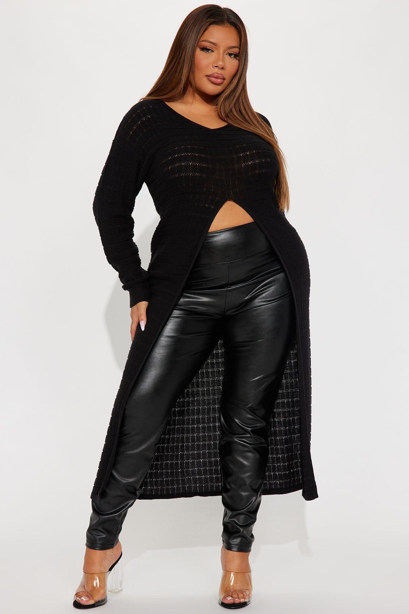 The Brightside Maxi Sweater Top - Black Product Image