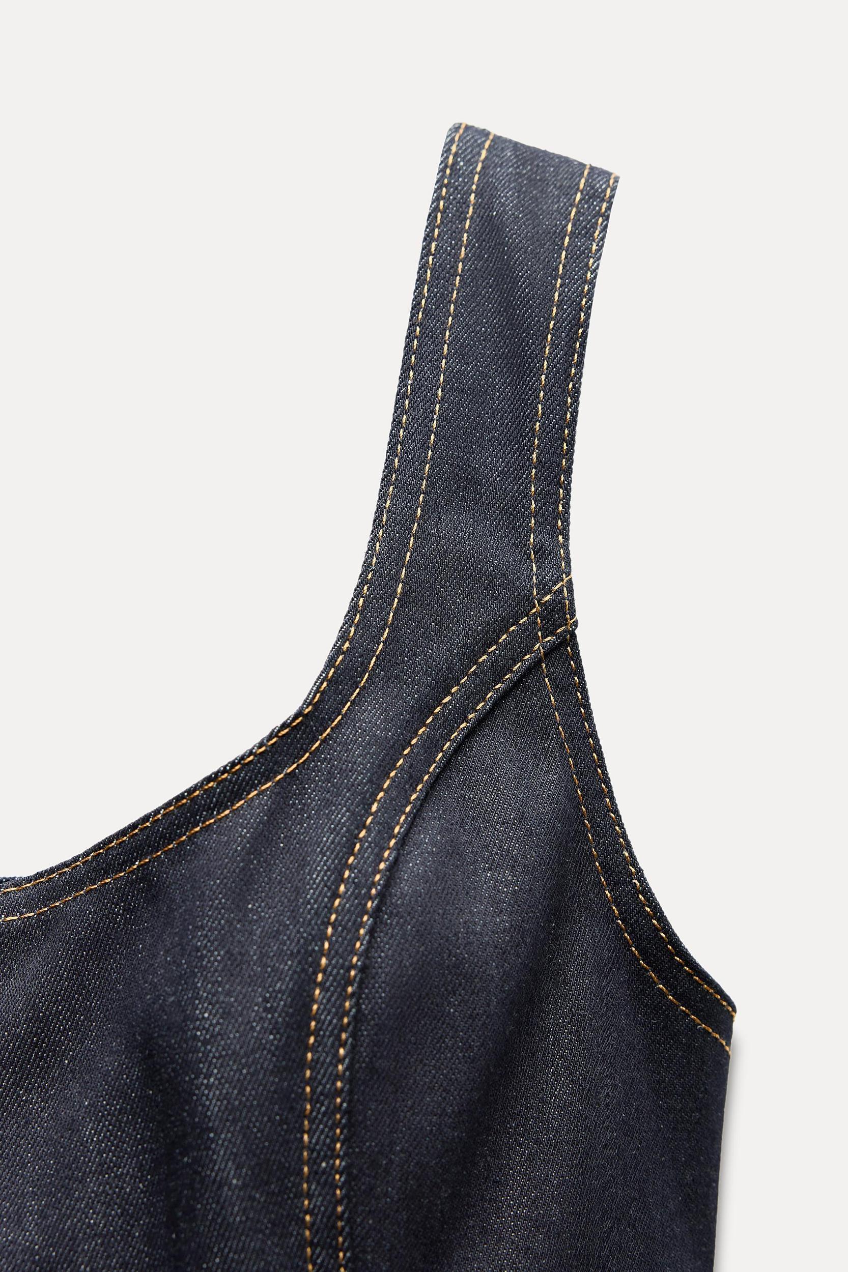 ZIPPERED DENIM TOP ZW COLLECTION Product Image
