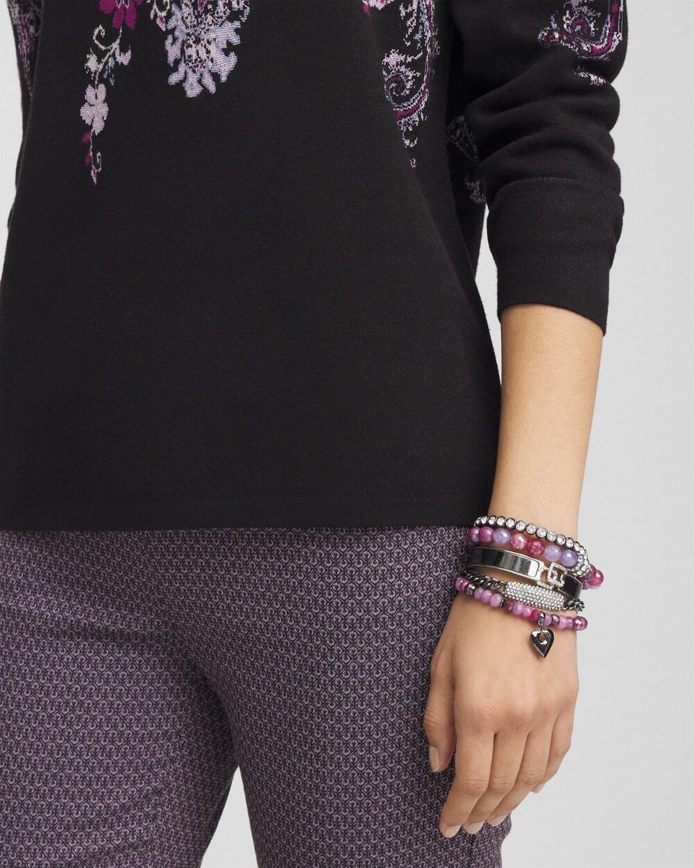 Purple Beaded Pavé Bracelet Product Image
