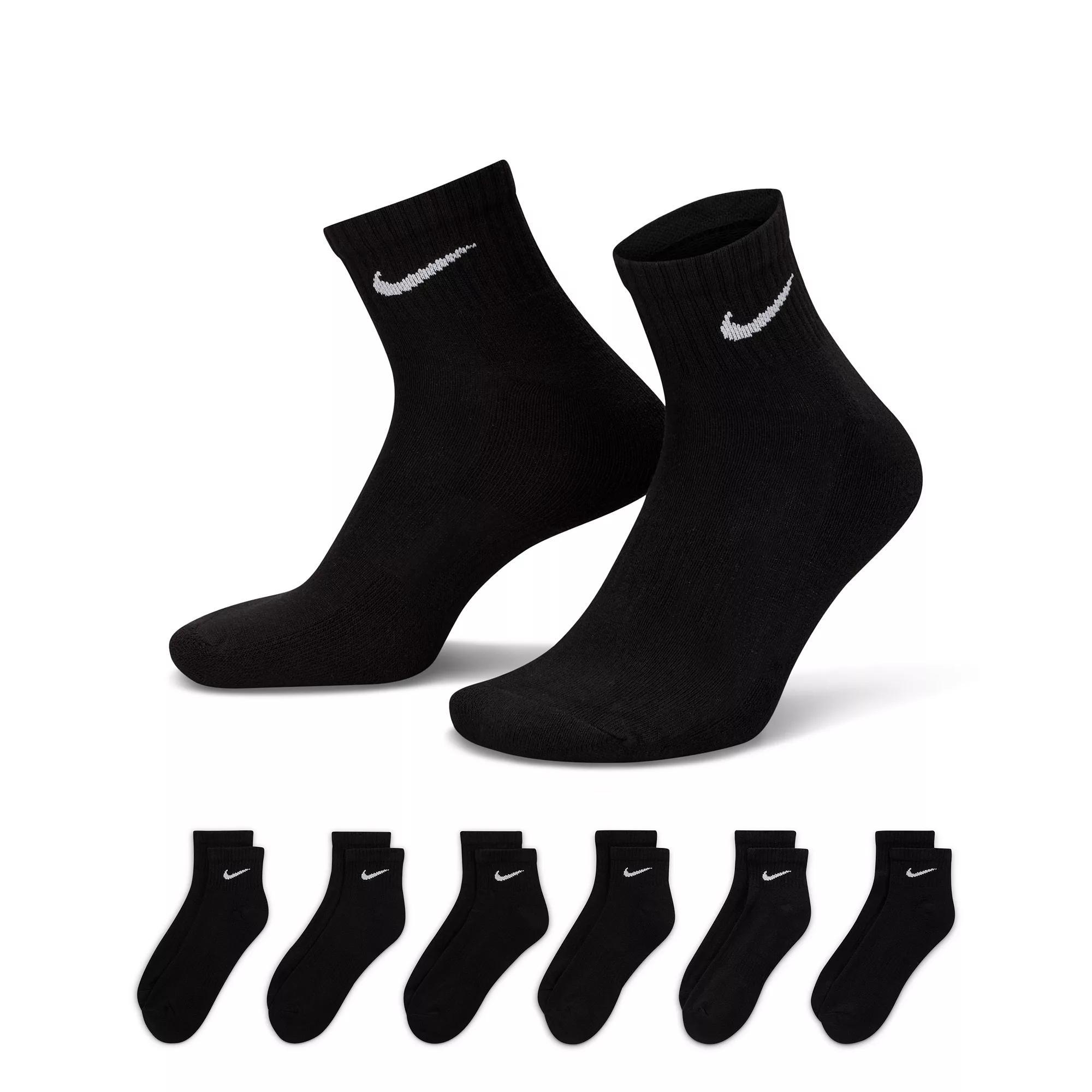 Men's Nike 6-Pack Everyday Cushion Ankle Training Socks, Size: 8-12, Black Product Image