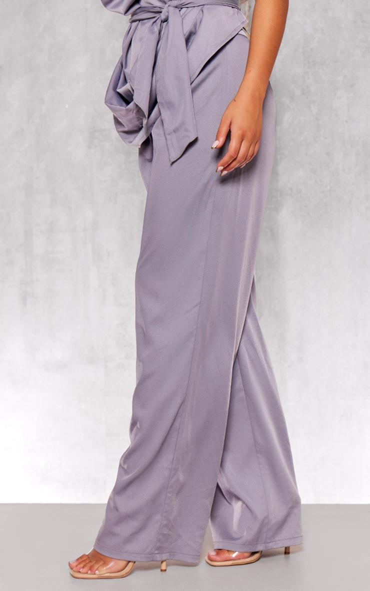 Blue Grey Woven Pocket Detail Straight Leg Pant Product Image