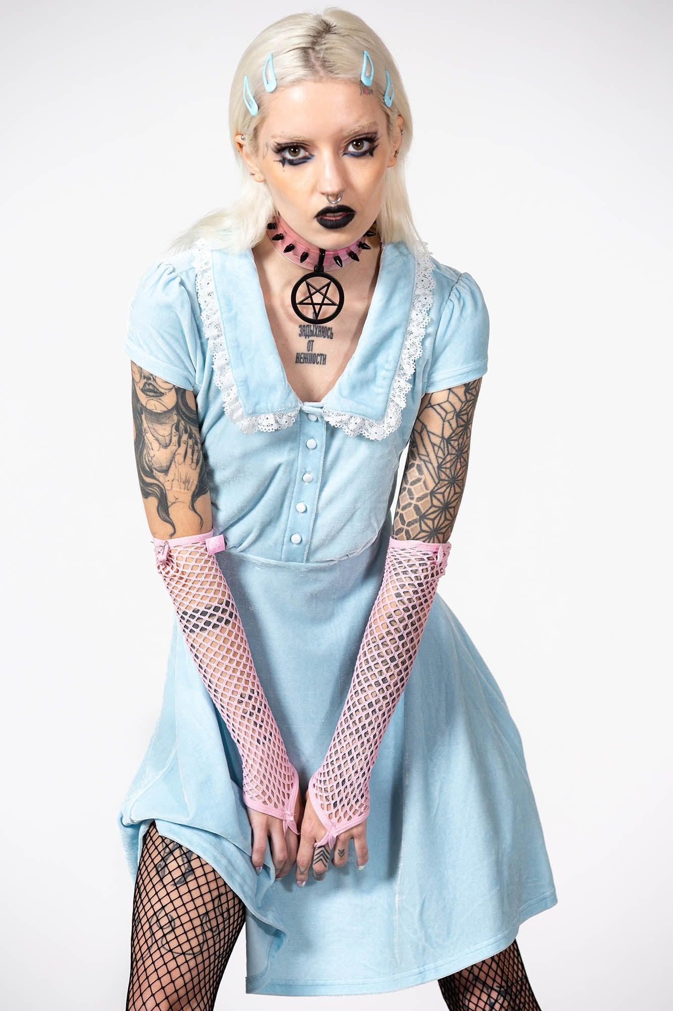 Every Mourning Collar Dress [PASTEL BLUE] Female Product Image
