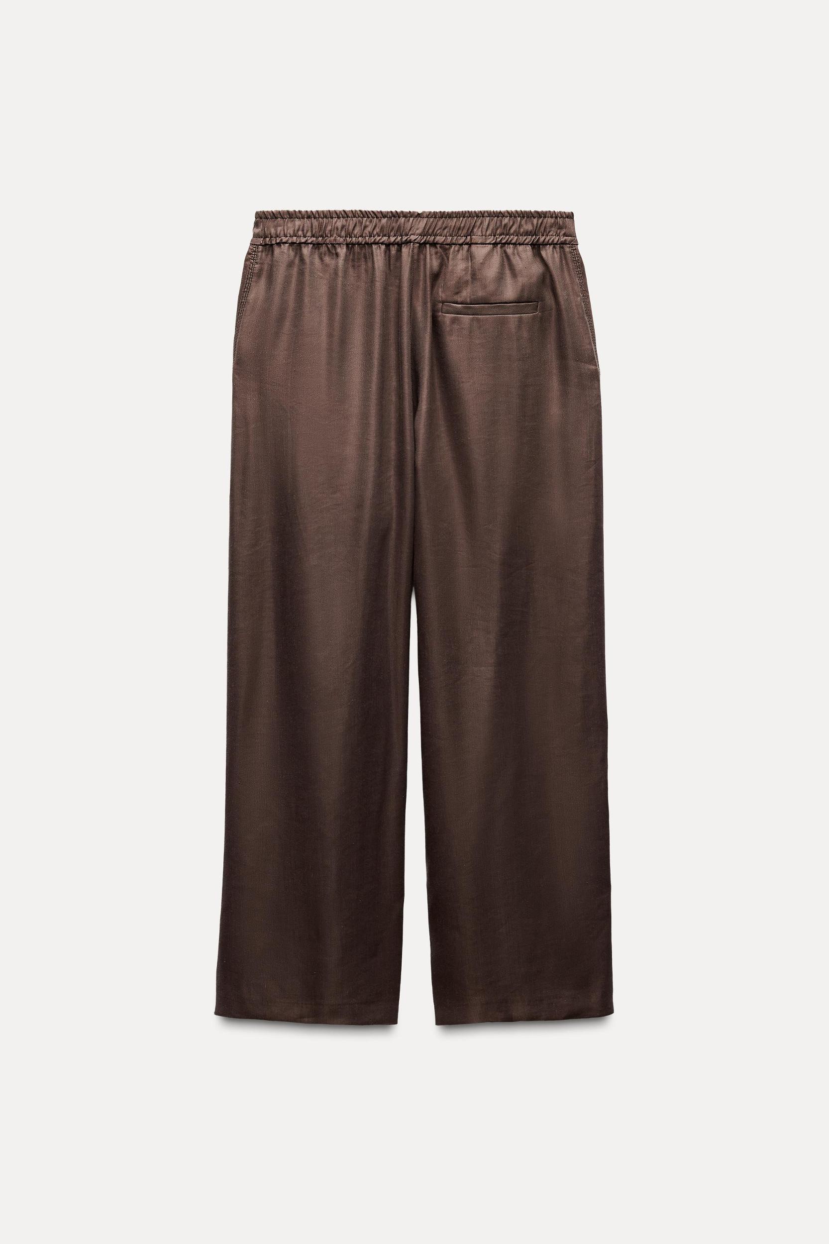 LINEN BLEND PAJAMA PANTS ZW COLLECTION Product Image