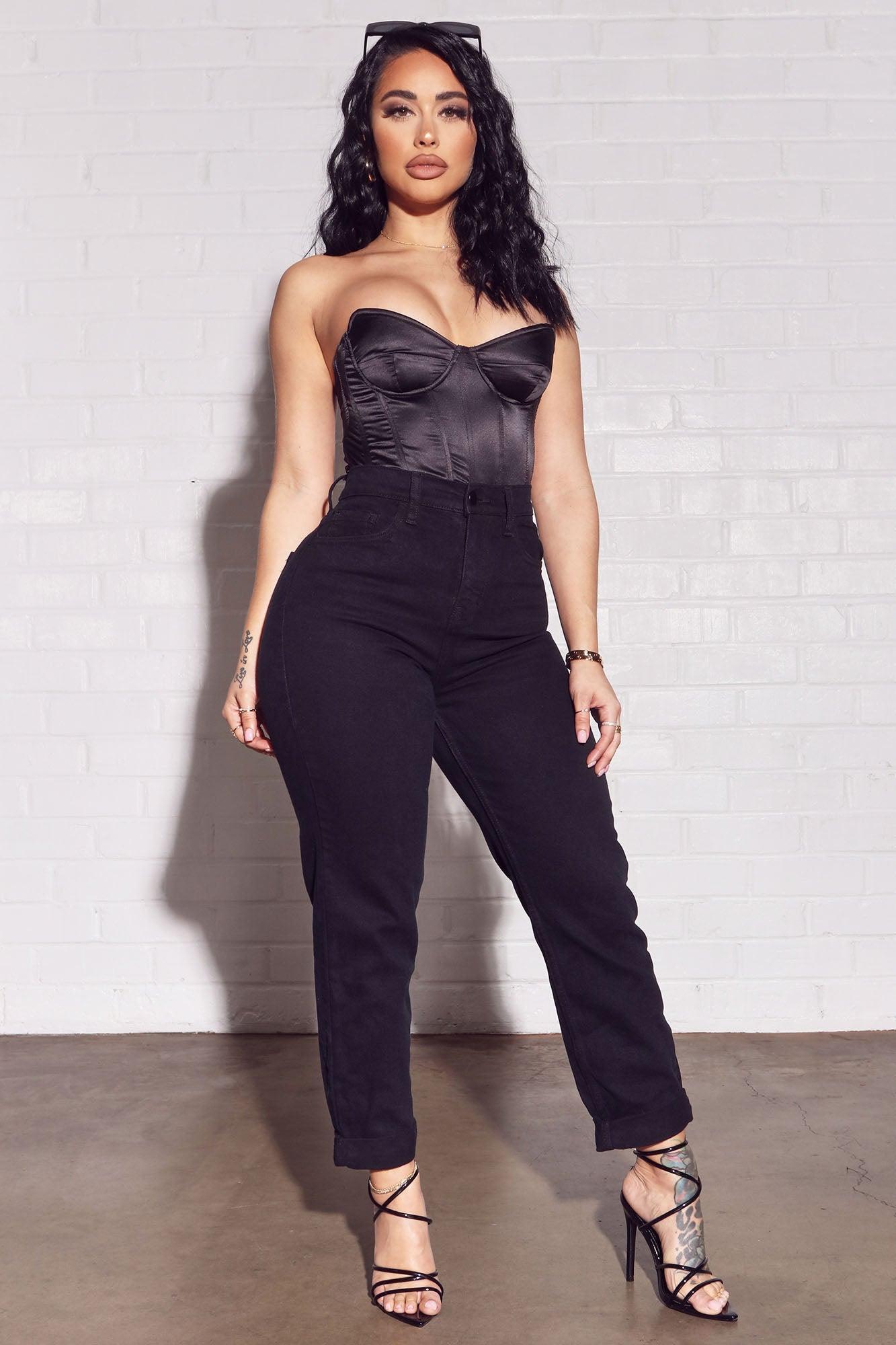 I Got It From My Mama Jeans - Black Product Image