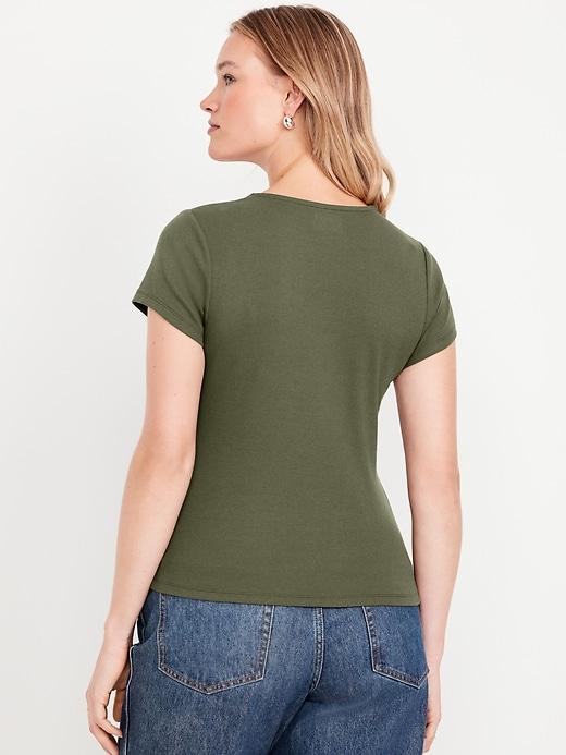 Ribbed Square-Neck T-Shirt Product Image