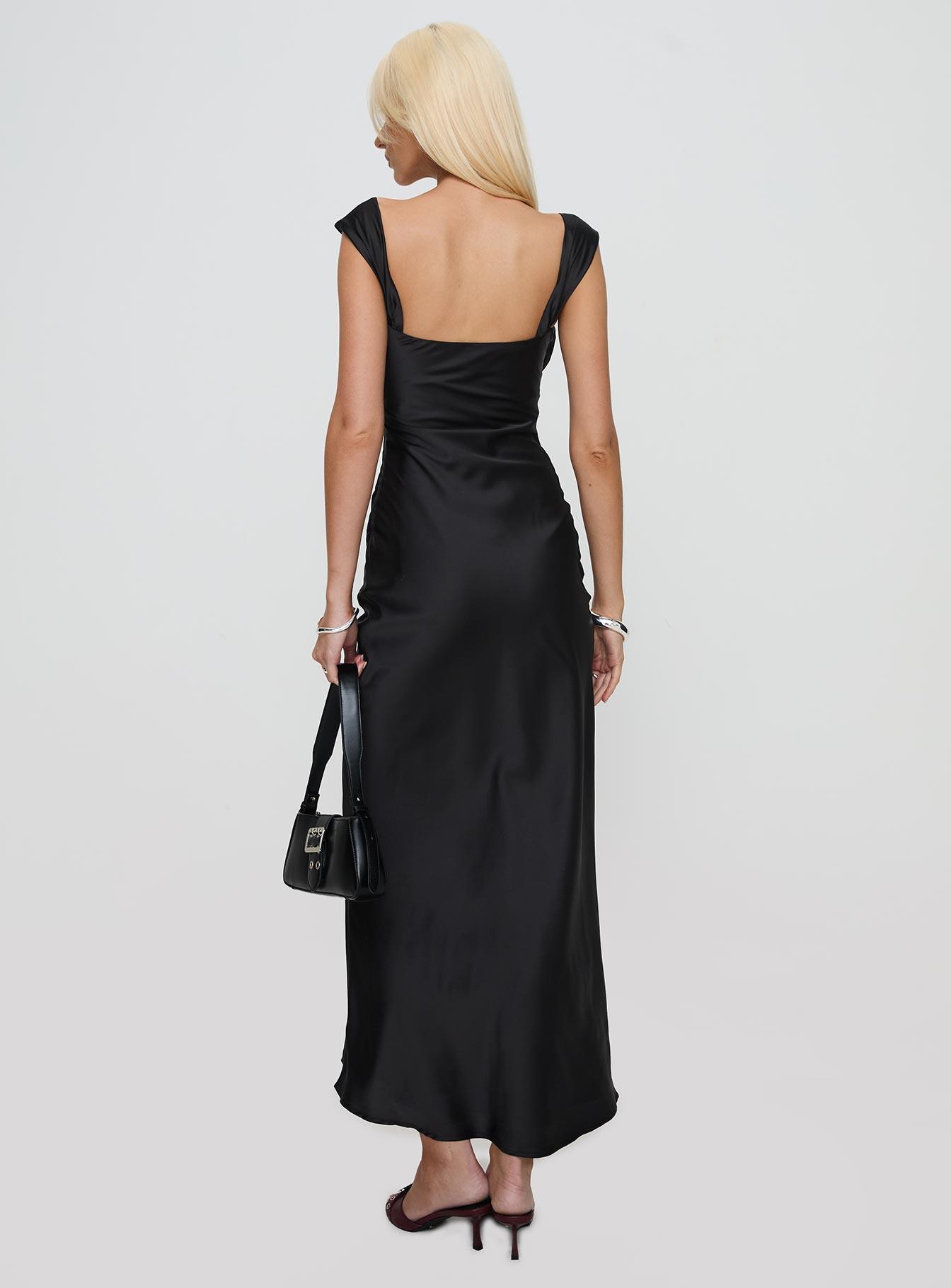 Azura Off The Shoulder Maxi Dress Black Product Image