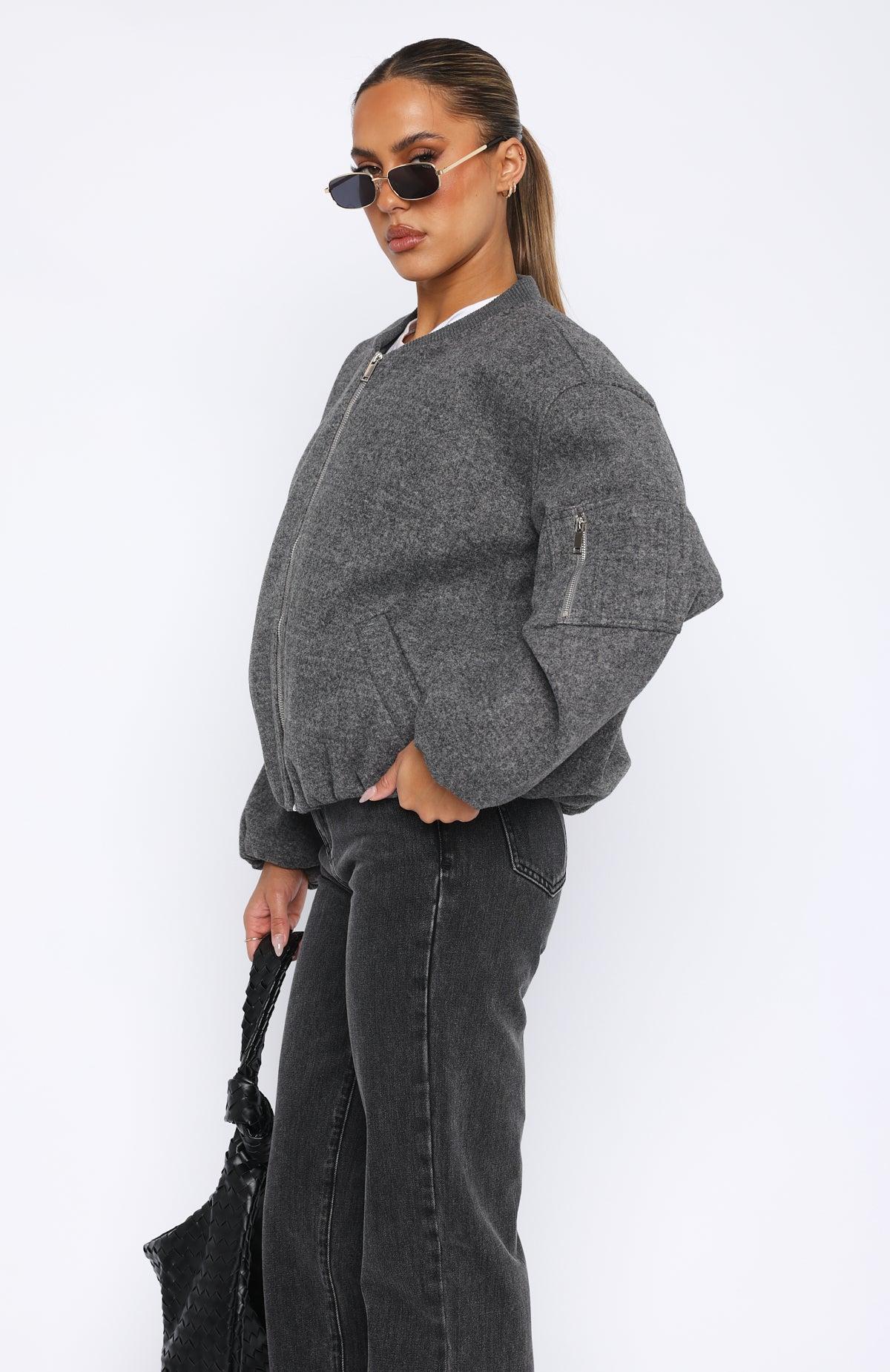 Rainy Day's Bomber Jacket Charcoal Product Image