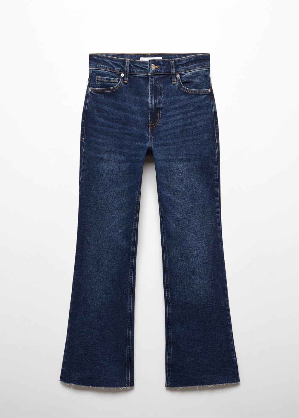 Mango Womens Crop Flared Jeans Product Image