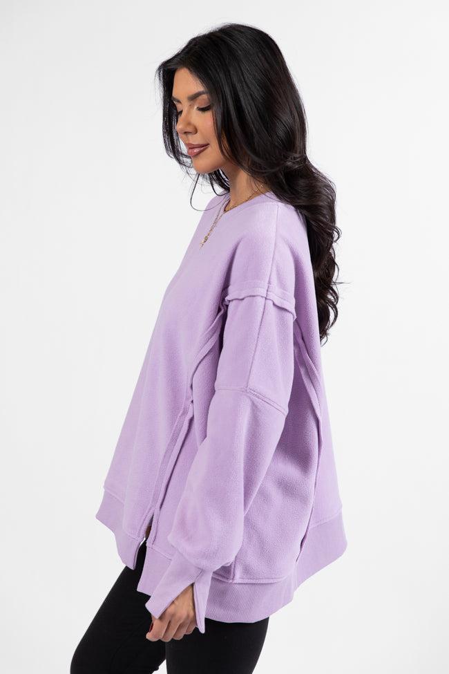 Scouted Out Purple Oversized Fleece Sweatshirt FINAL SALE Product Image
