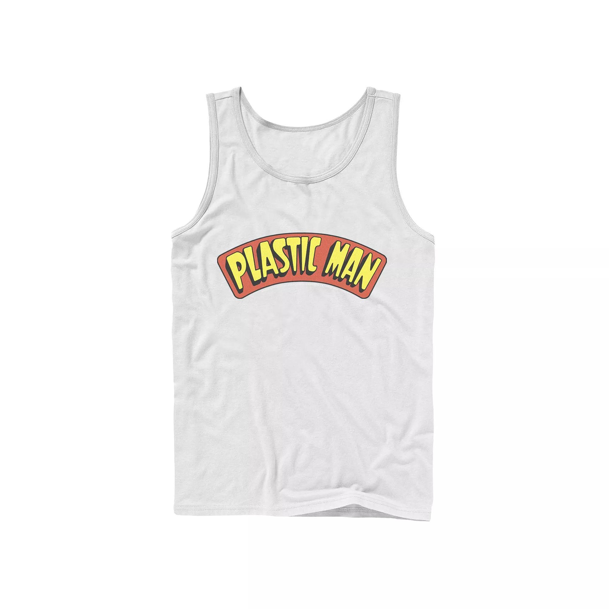 Men's DC Comics Plastic Man Text Logo Poster Tank Top, Size: Large, White Product Image