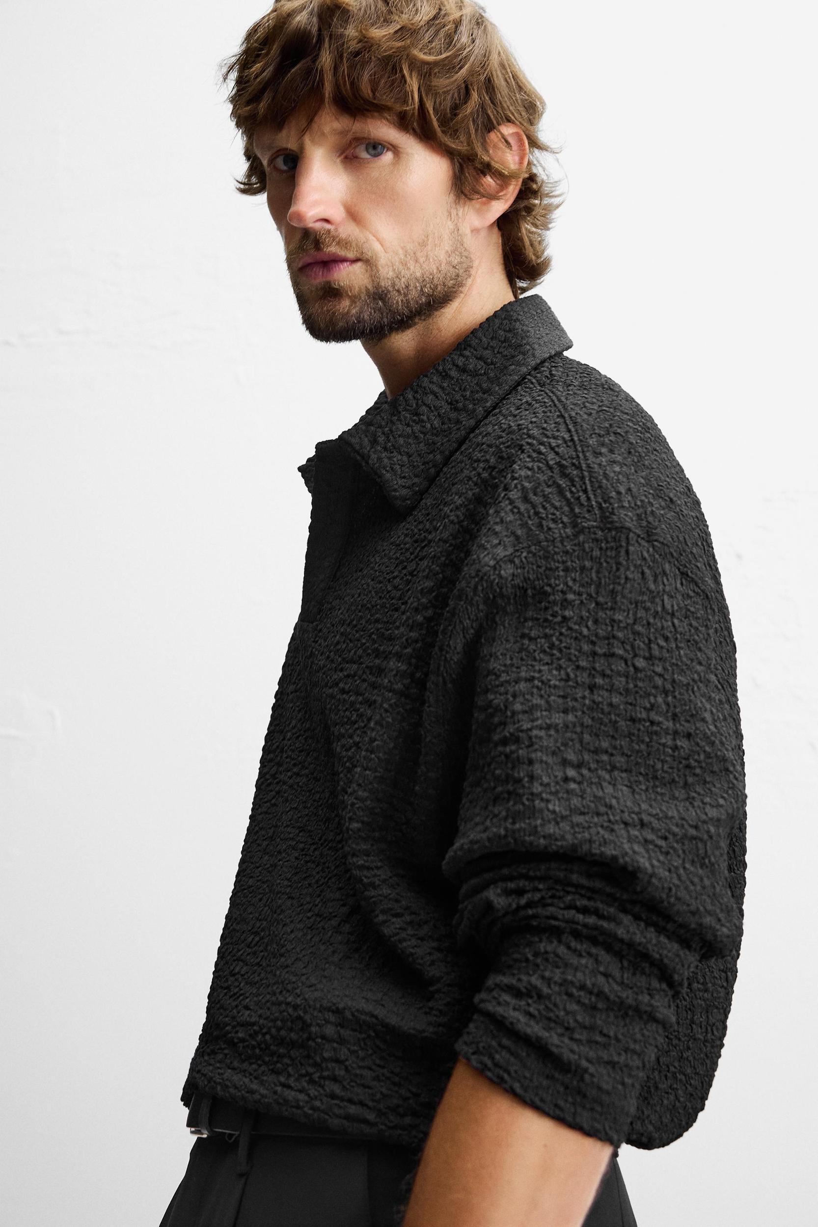TEXTURED WEAVE JACQUARD POLO Product Image