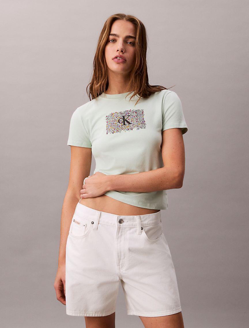 Slim Floral Monogram Logo Tee Product Image
