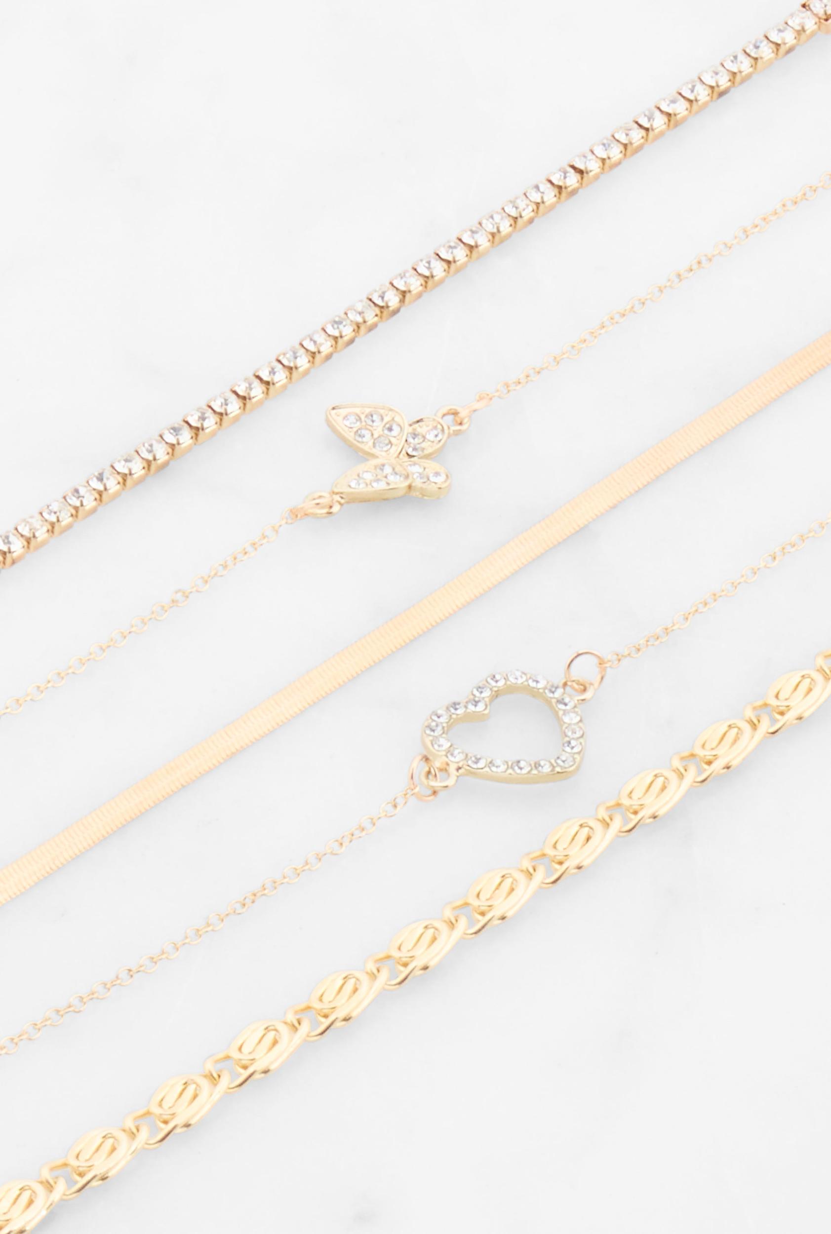 Butterfly Heart Charm Bracelets Set of 5 Female Product Image