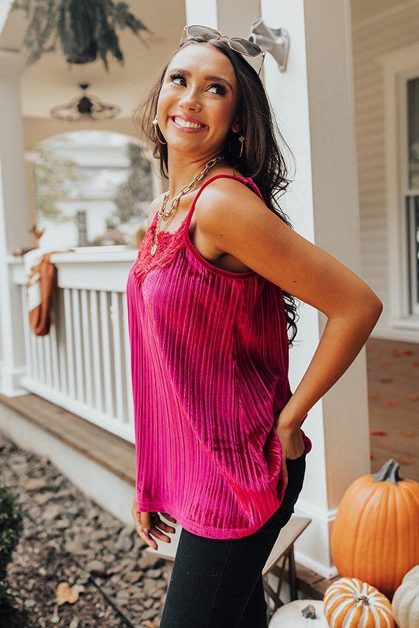 Finding Romance Velvet Tank In Rose Product Image